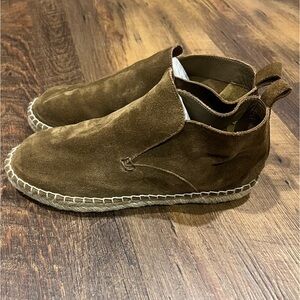 Vince Ronan‎ bootie womens size 7 brown leather slip on fall soft espadrille